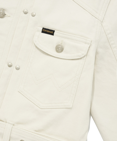 Женская укороченная джинсовка с ремнем COVERNAT X WRANGLER Ivory