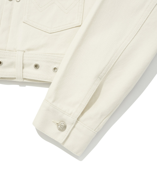 Женская укороченная джинсовка с ремнем COVERNAT X WRANGLER Ivory