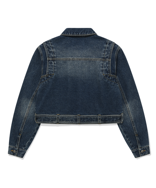 COVERNAT X WRANGLER женская укороченная джинсовка с ремнем Indigo Medium