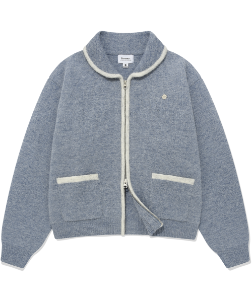 Женский пушистый кардиган на молнии Royal Blue