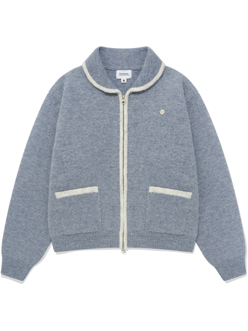 Женский пушистый кардиган на молнии Royal Blue