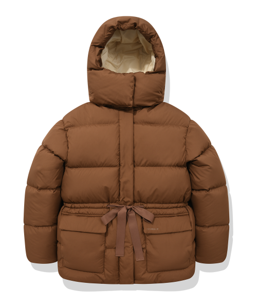 женское средний теплый пуховик Brown