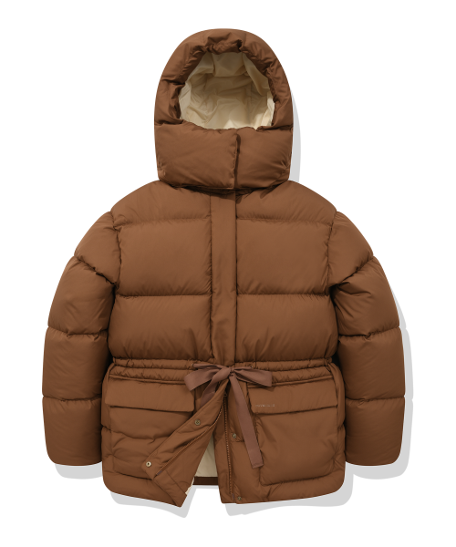 женское средний теплый пуховик Brown
