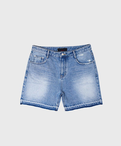 PEONY DENIM SHORTS - BLUE