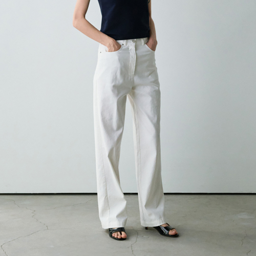 Linen detail pants (Ivory)