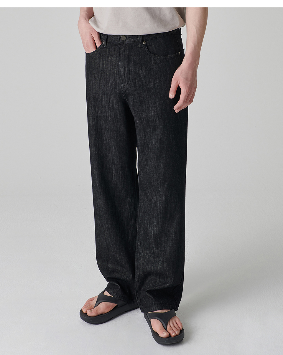 MUSINSA | MUSINSA STANDARD Linen Like Wide Denim Pants [Low