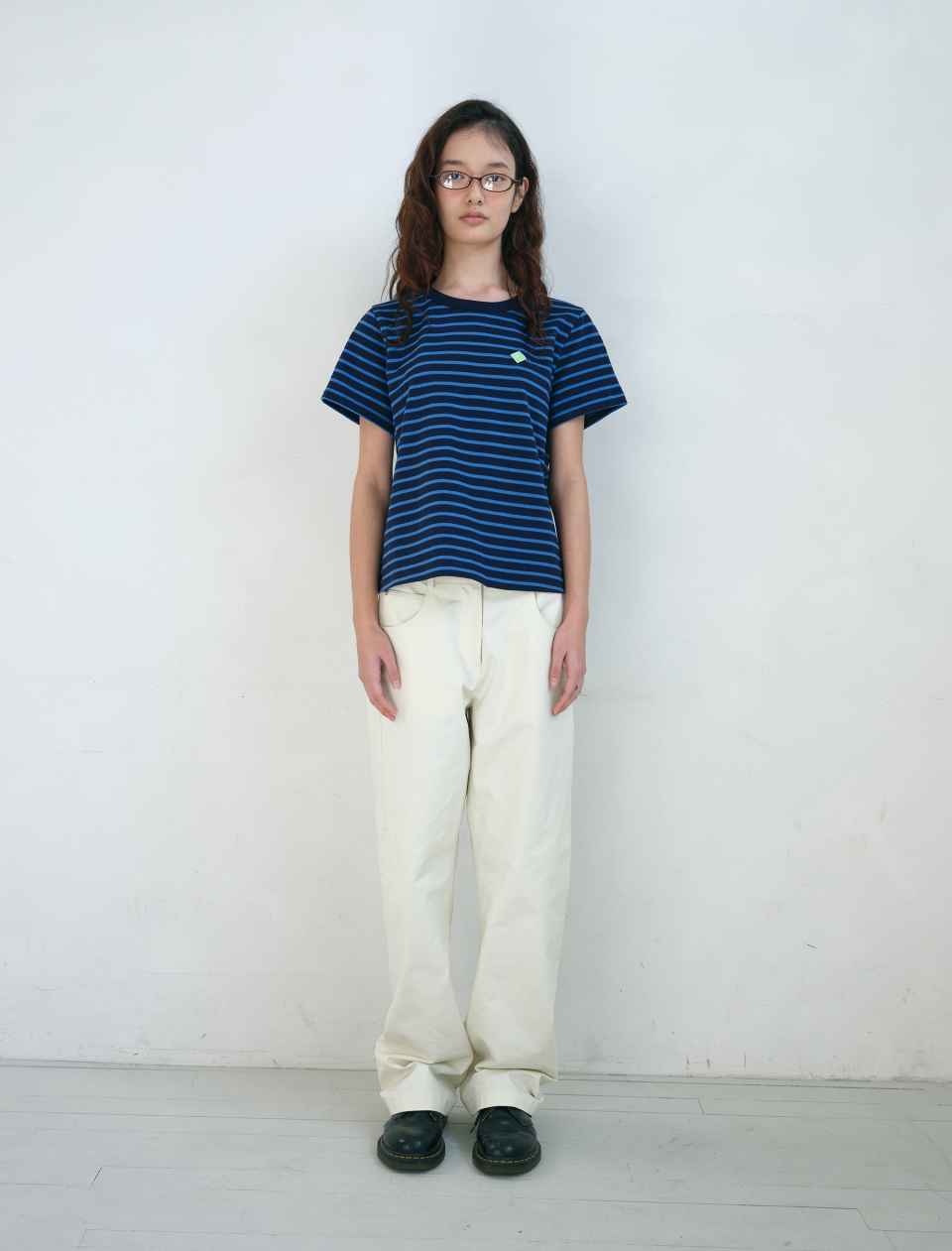 MUSINSA | ENZO BLUES Striped Classic T-Shirt (Navy)