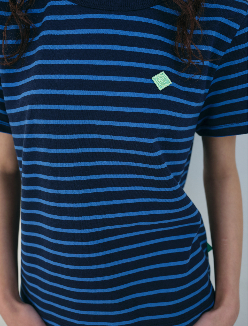 【ENZO BLUES】Stripe Classic T-shirt 기본 레이아웃 - Stripe Classic T-shirt (Olive) - ENZO BLUES