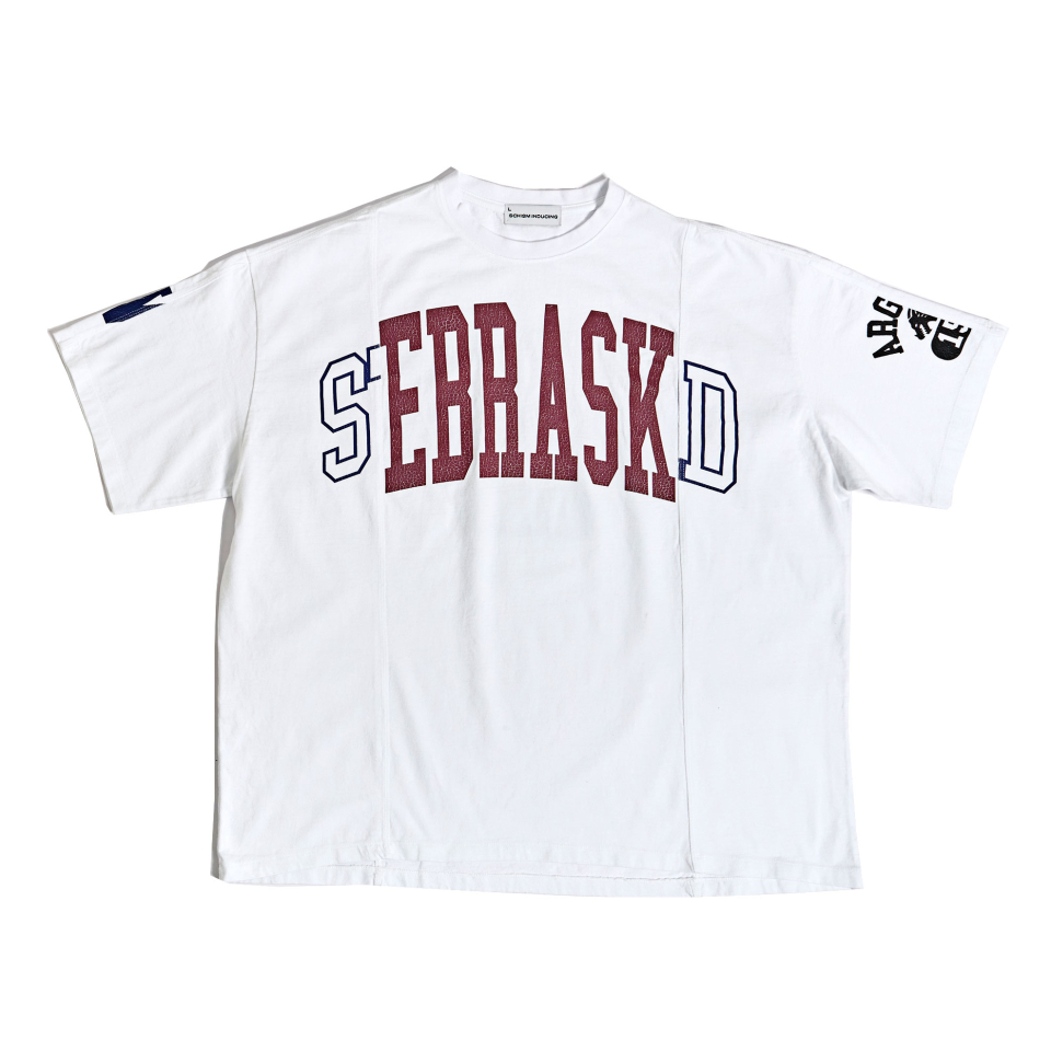 【SCHISM INDUCING】 FAKE REWORKED T SHIRT ★韓国の大人気 セール】【SCHISM INDUCING】FAKE REWORKED T SHIRT_IVORY（T