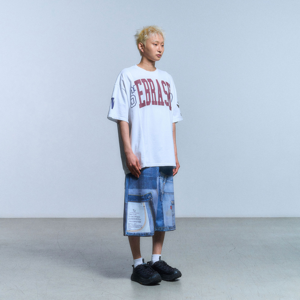 【SCHISM INDUCING】 FAKE REWORKED T SHIRT ★韓国の大人気 セール】【SCHISM INDUCING】FAKE REWORKED T SHIRT_IVORY（T
