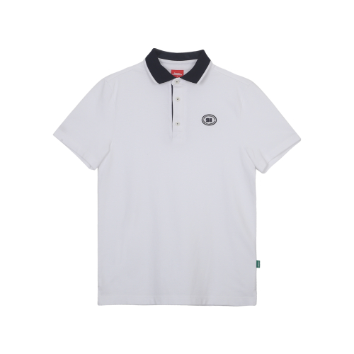 TENNIS HALF SLEEVE ICON LOGO COLLARED T-SHIRT (WHITE)