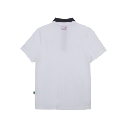 TENNIS HALF SLEEVE ICON LOGO COLLARED T-SHIRT (WHITE)