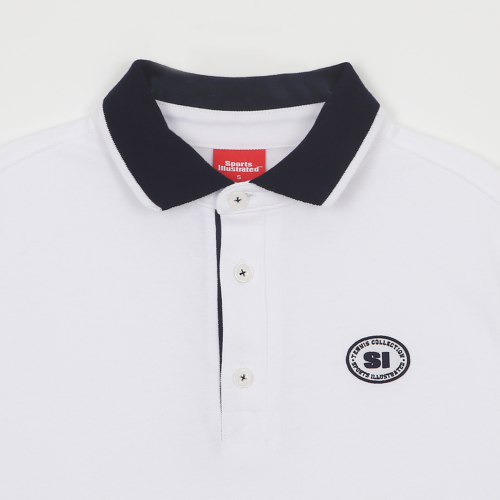 TENNIS HALF SLEEVE ICON LOGO COLLARED T-SHIRT (WHITE)