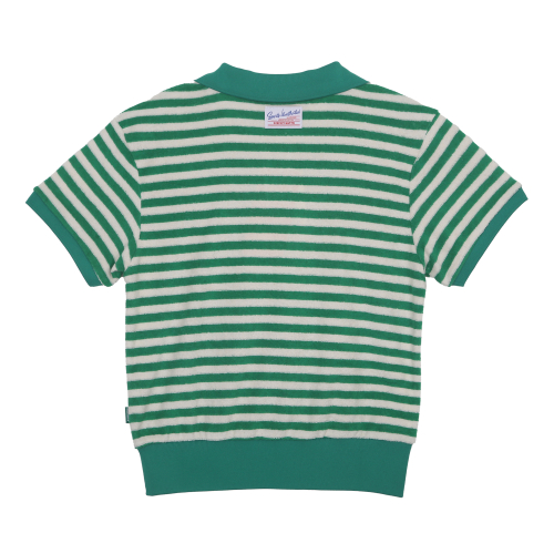 TENNIS WOMEN HALF SLEEVE STRIPED COLLARED T-SHIRT (GREEN)
