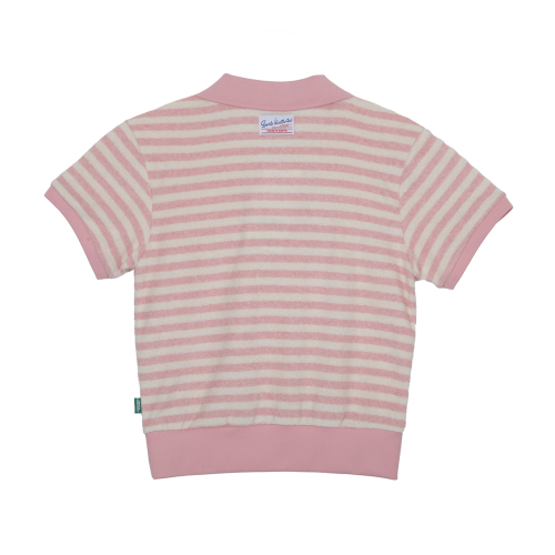 TENNIS WOMEN HALF SLEEVE STRIPED COLLARED T-SHIRT (PINK)