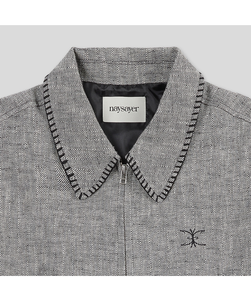 Льняной жакет с контрастной строчкой 2-way (Grey)