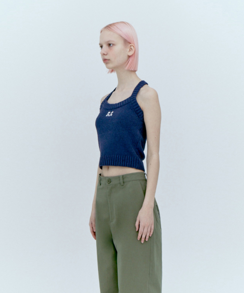 REST&RECREATION RIB KNIT TOP_NAVY