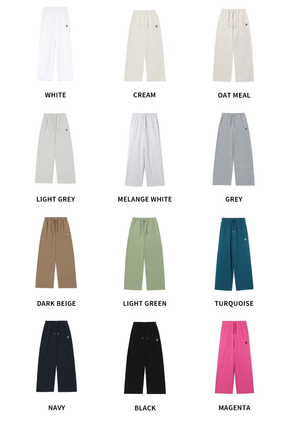 WOOALONG) Signature relax wide pants | 12color
