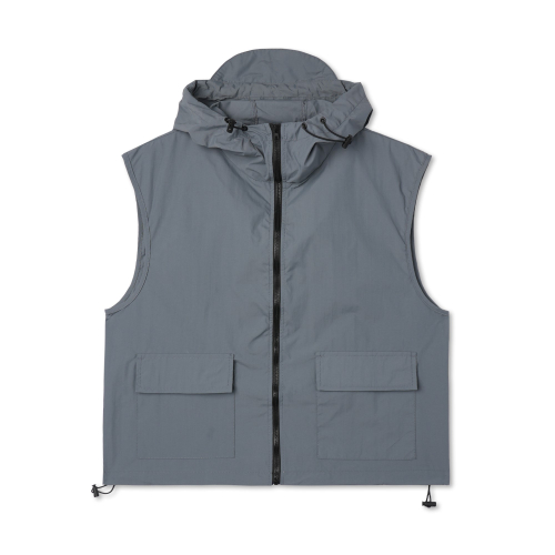 Нейлоновый худи-жилет в стиле горпкор Dark Grey