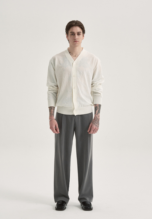 9110 Semi Wide Slacks - Charcoal
