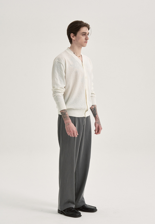 9110 Semi Wide Slacks - Charcoal