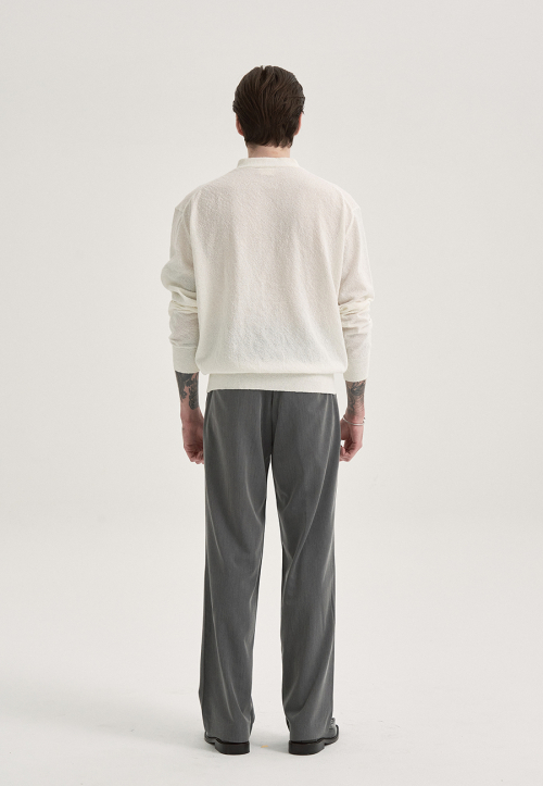 9110 Semi Wide Slacks - Charcoal