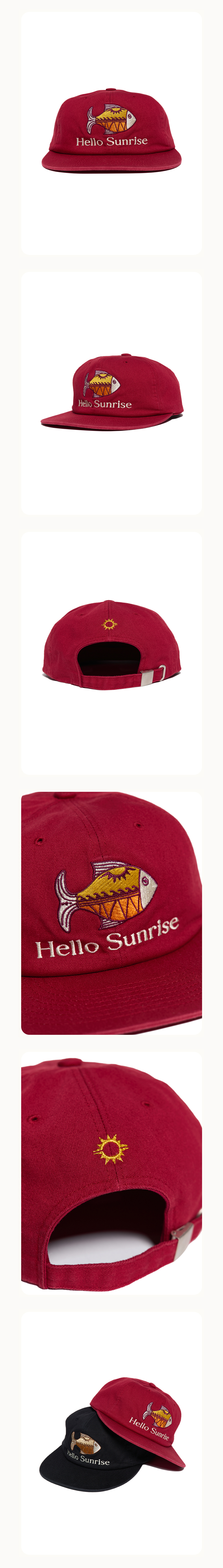 MUSINSA | HELLO SUNRISE HS Ethnic Fish 6Panel Cap_Red
