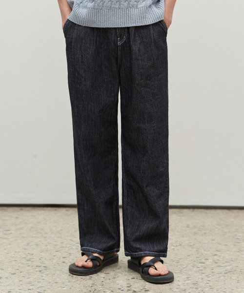 __BR0____BR1__2Pleats Wide Jeans DCPT005