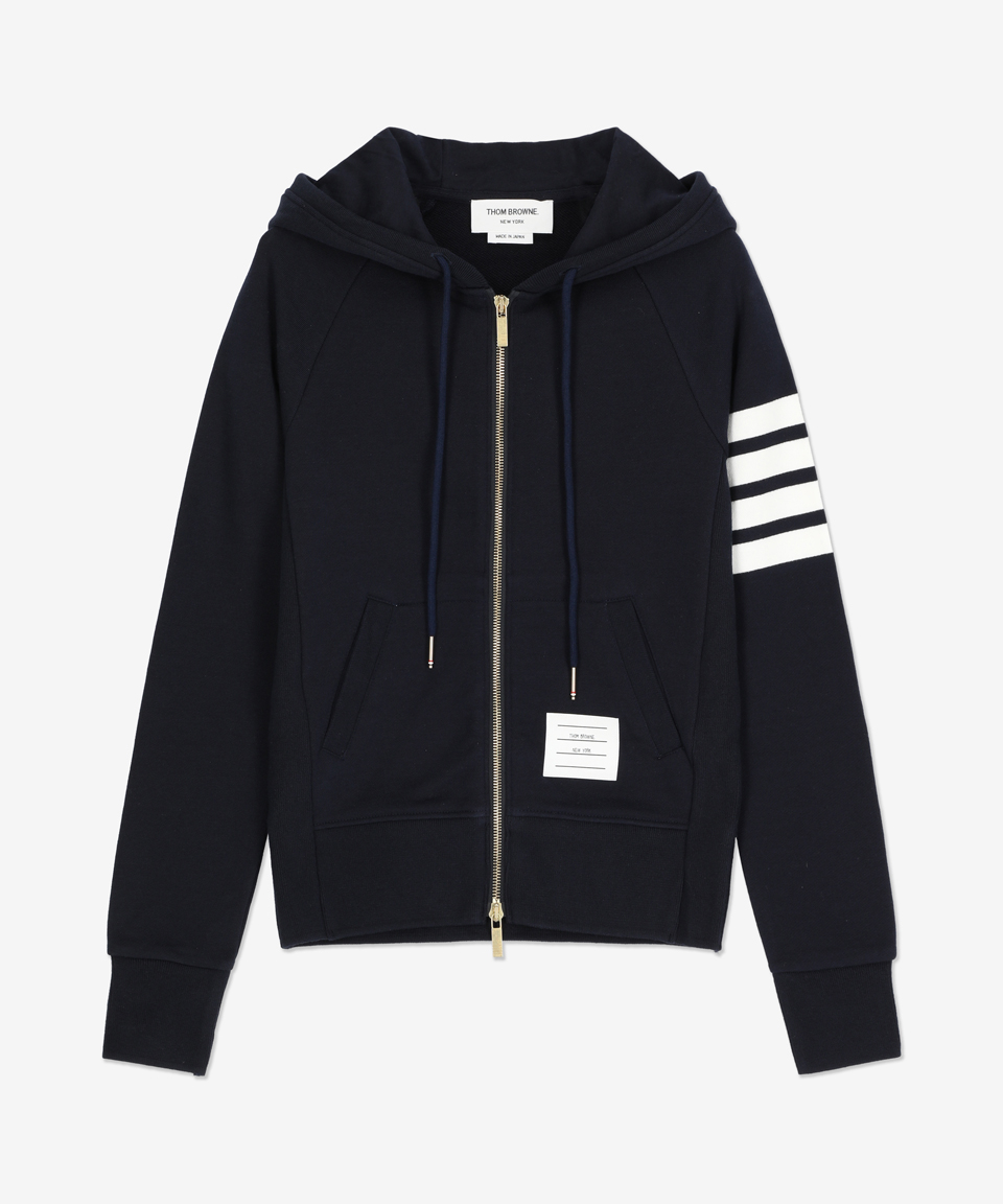 ジャケット THOM BROWNE 4 Bar Zip-up Hood Navy FJT001A00535415 FJT001A00 202405271549405279456699566542