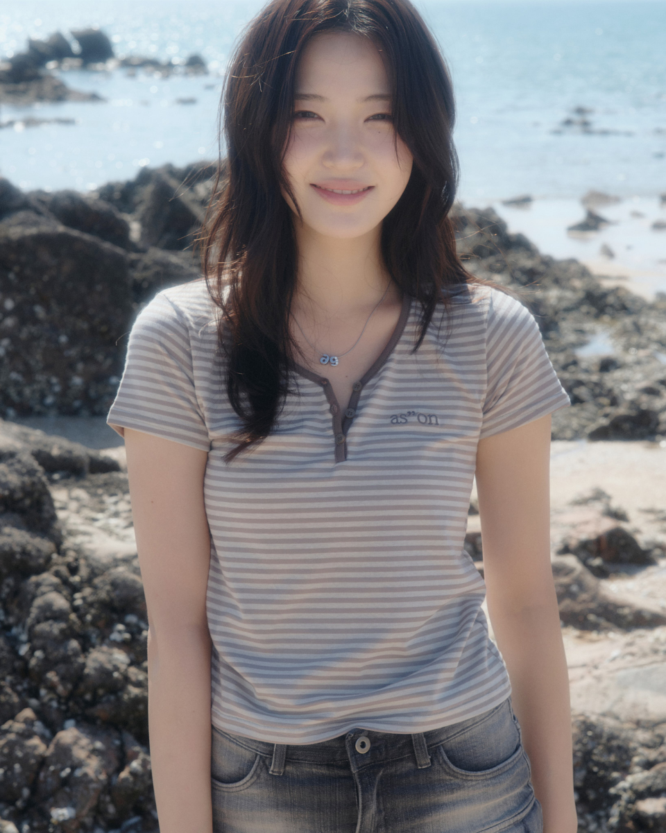 MUSINSA | ASON CANDY STRIPE T / BEIGE