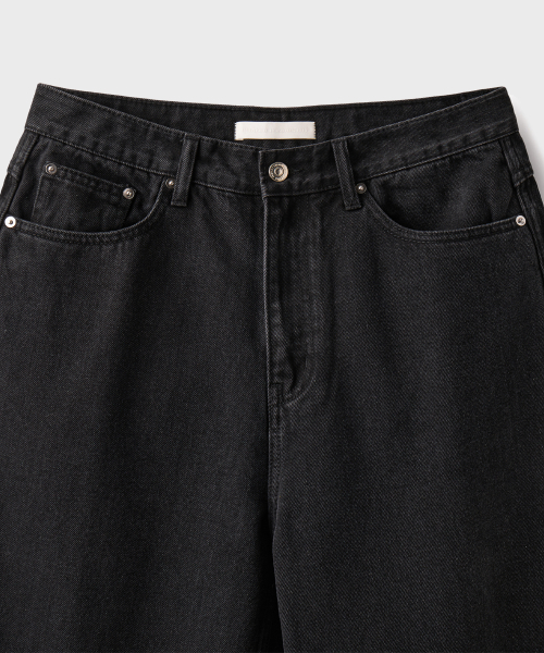 CARPENTER DENIM SHORTS [WASHED BLACK]