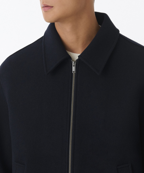 Минималистичный бомбер из шерсти [Navy]