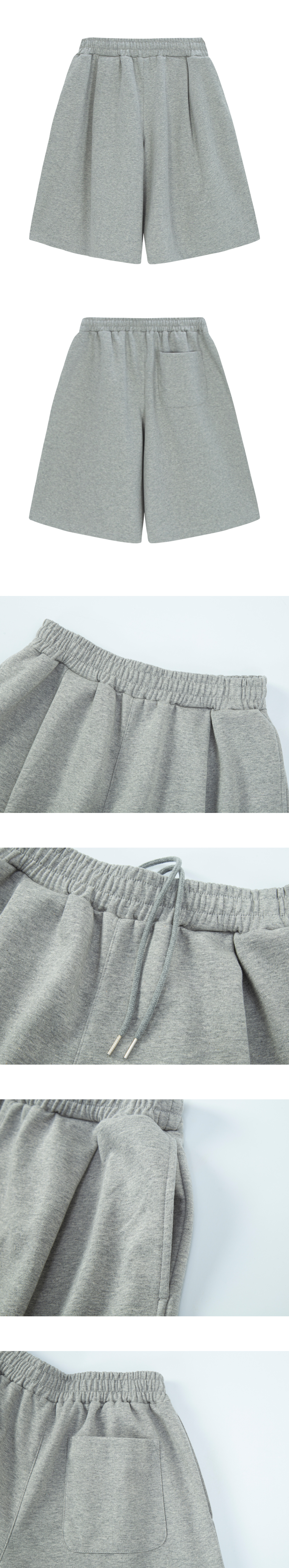 와이드 원턱 버뮤다 쇼츠 [그레이] 상품디테일컷