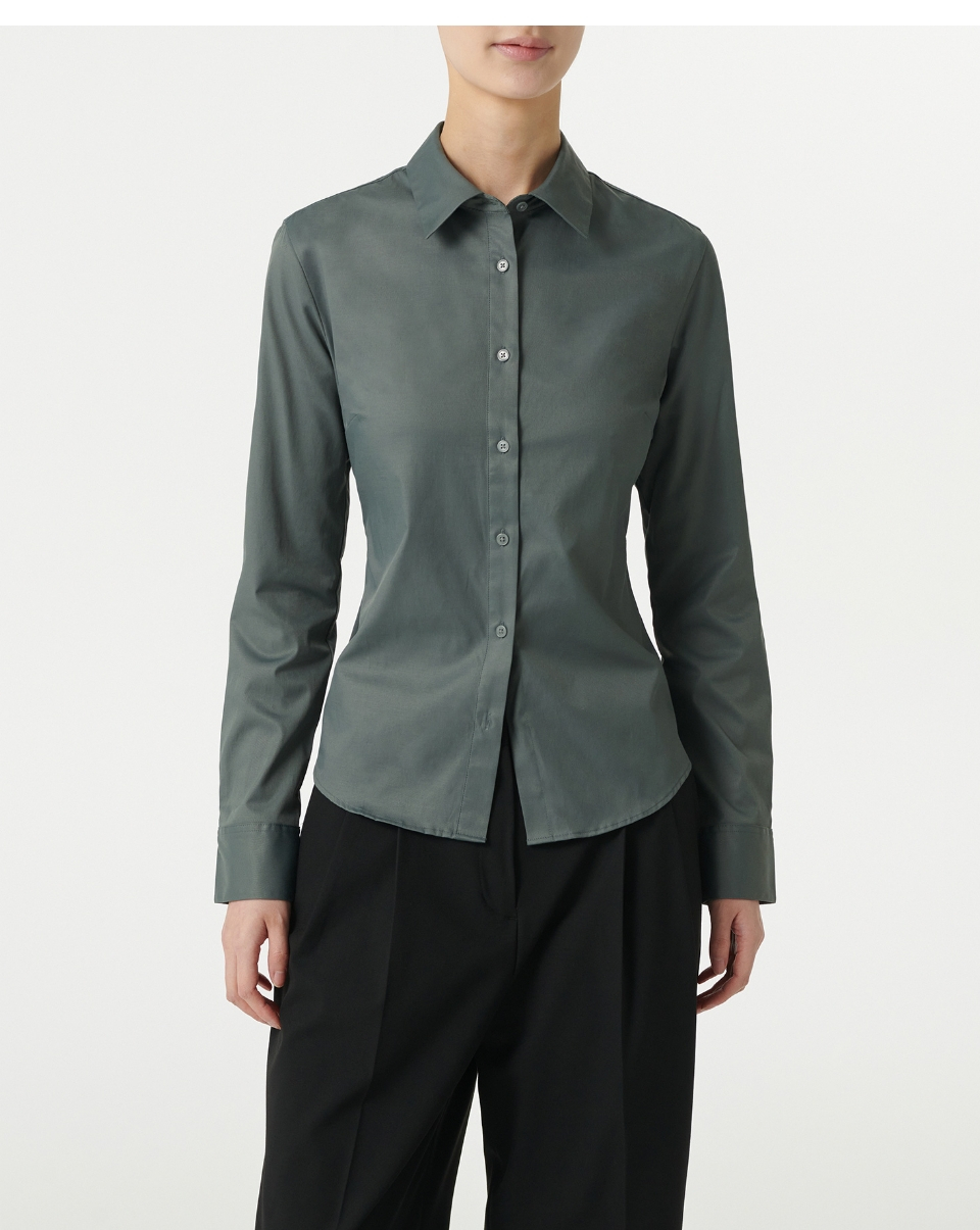 WOMENS SLIM FIT SHIRT #韓韶禧同款! - 9 COLORS KHAKI