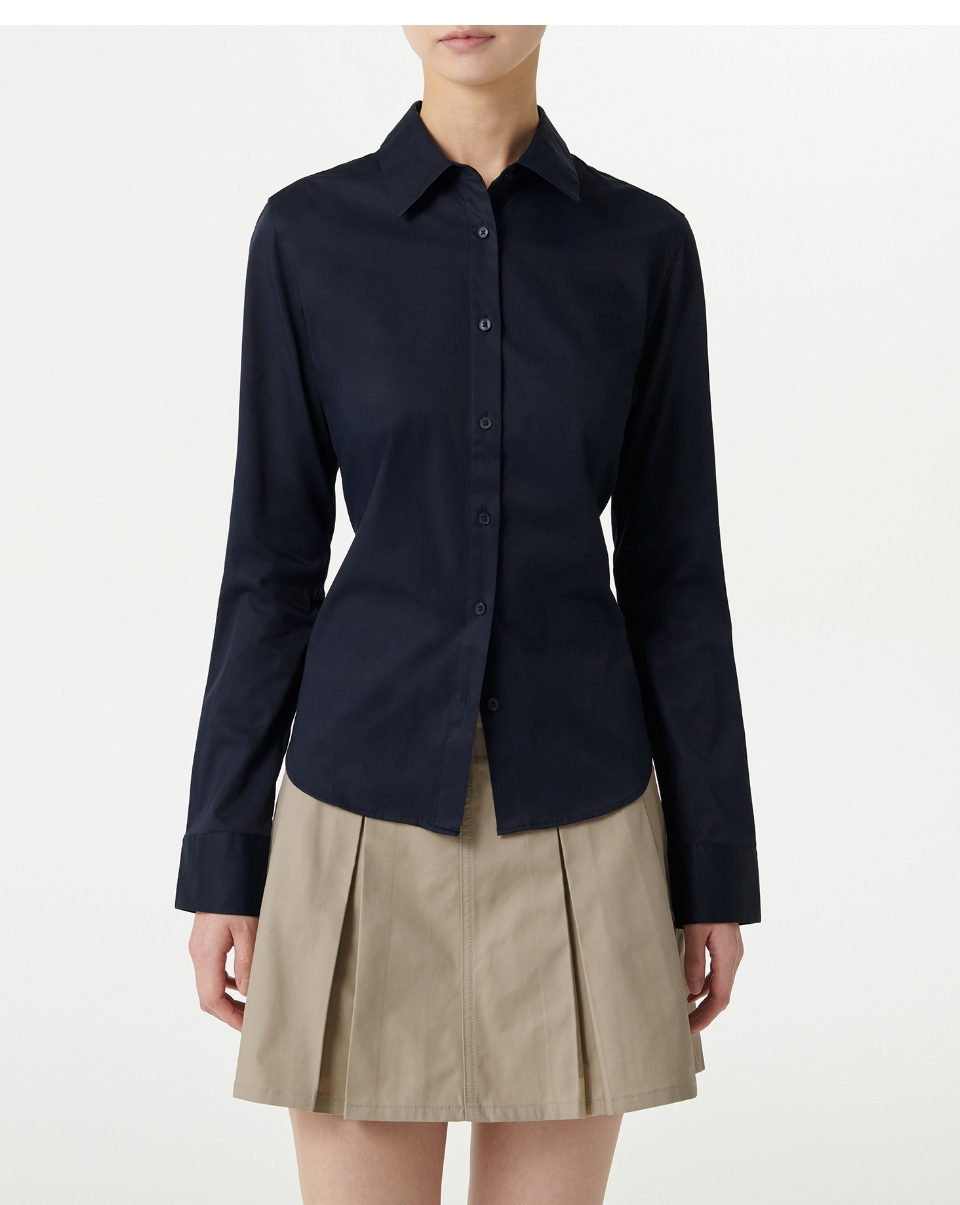 WOMENS SLIM FIT SHIRT #韓韶禧同款! - 9 COLORS NAVY