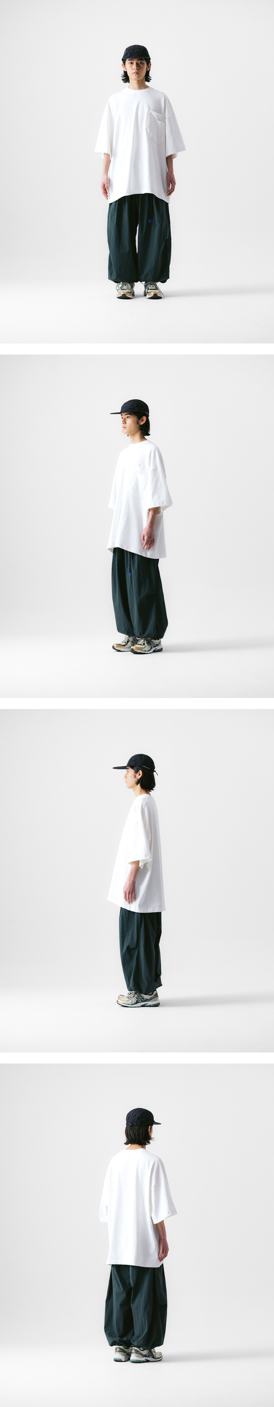 MUSINSA | ANGLAN Nylon Tuck Belt String Balloon Pants - Green