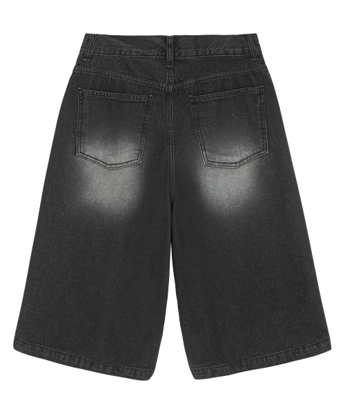 Fire Rose Bermuda Denim Pants Black