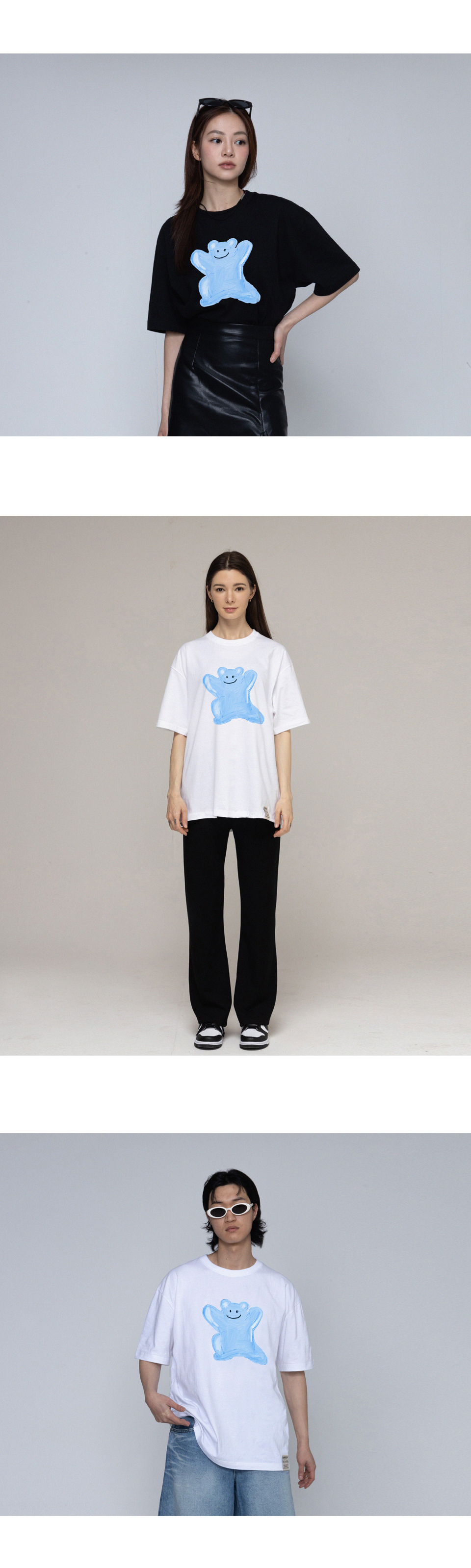 [GRAVER]★SMALL CLOUD BEAR SMILE OVERFIT SHORT SLEEVE SHIRT MUSINSA | GRAVER [UNISEX] Small Cloud Bear Smile Short