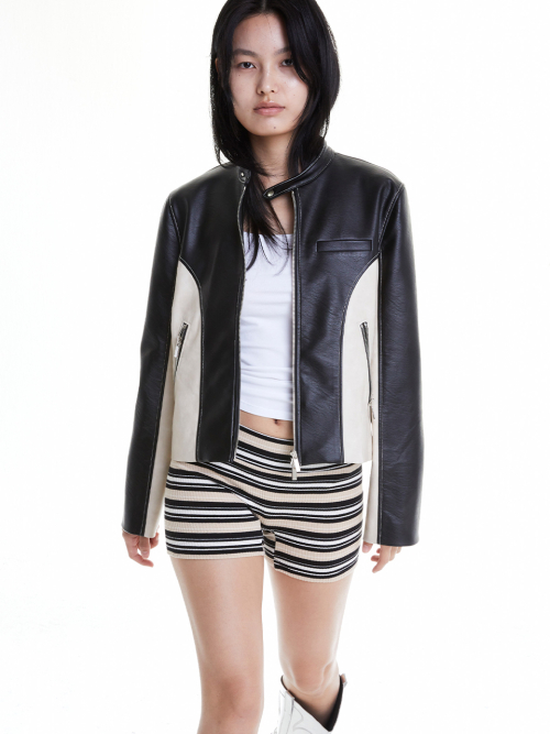 Кожаная куртка-байкер (Black)