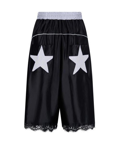 кружево Sateen Bermuda Pants_[Black]