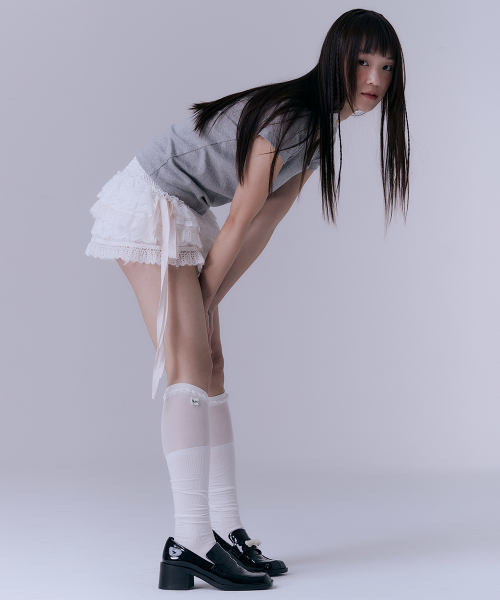 실른(SILN) See through flower knee socks (WHITE) - 사이즈 & 후기 | 무신사