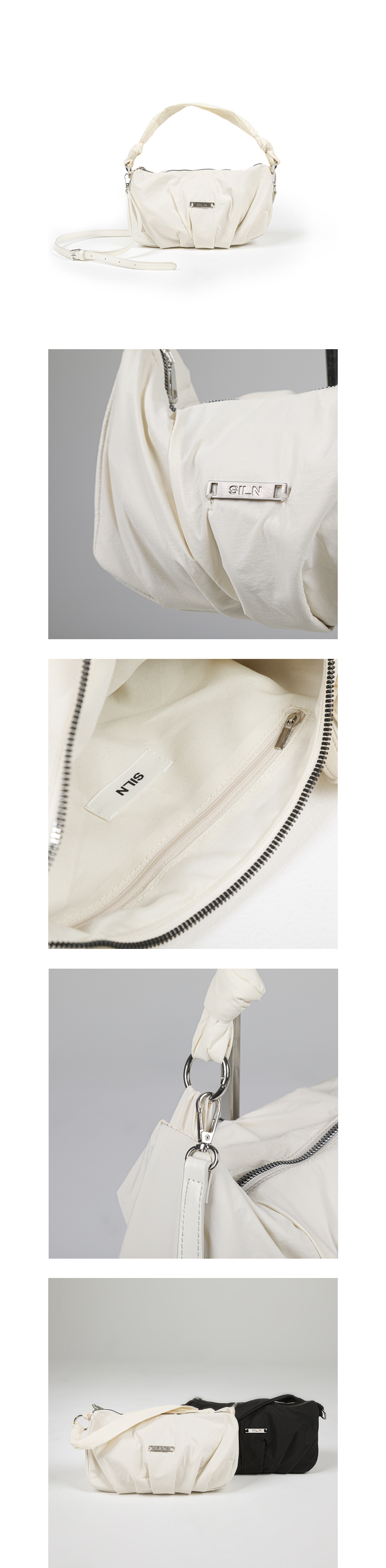 【Anyone more】Suin Nylon Shirring Shoulder Bag MUSINSA | SILN Shirring nylon shoulder bag (IVORY)