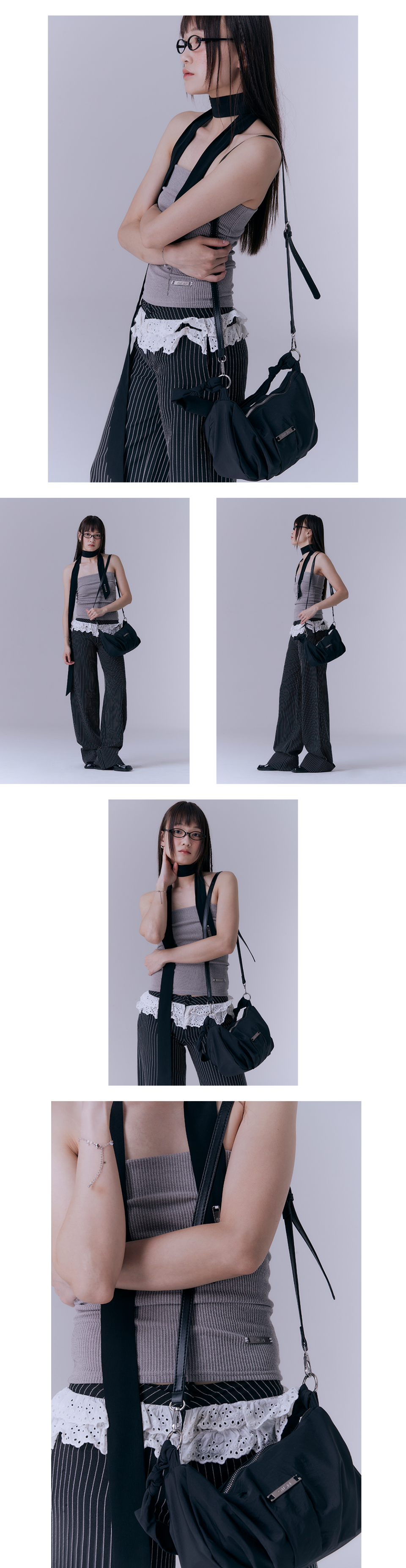 【Anyone more】Suin Nylon Shirring Shoulder Bag MUSINSA | SILN Shirring nylon shoulder bag (IVORY)