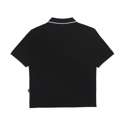 TENNIS WOMEN LOGO HALF SLEEVE COLLARED T-SHIRT (BLACK)