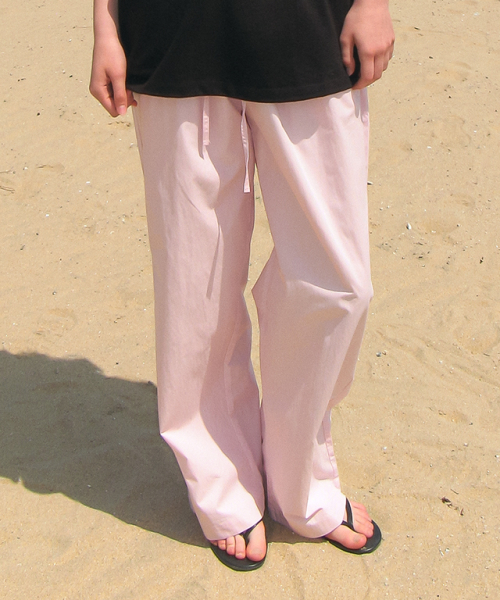 BACK HEART STITCH POCKET BANDING PANTS SOFT PINK