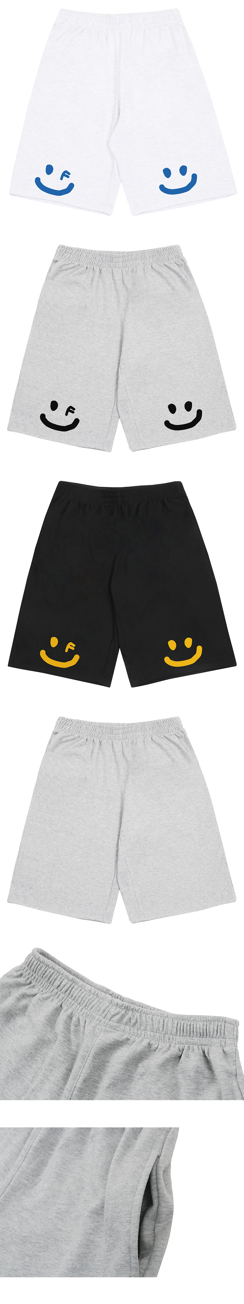 【GRAVER】24SS★ Small Drawing Smile Bermuda Training Shorts UNISEX] Small Drawing Smile Bermuda Sweat Shorts - GRAVER
