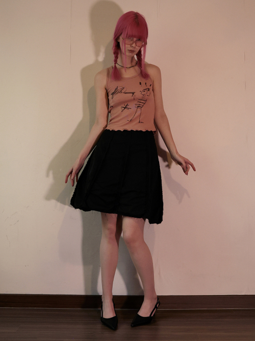 Майка с китч-рисунком Pink