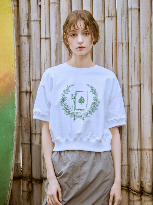 Graphic половинка sleeve sweat-shirt (2color)