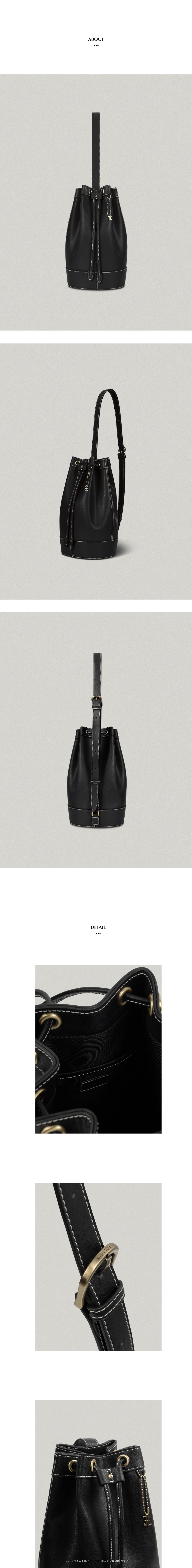 MUSINSA | FOLNUA VASE BACKPACK [BLACK - STITCH]
