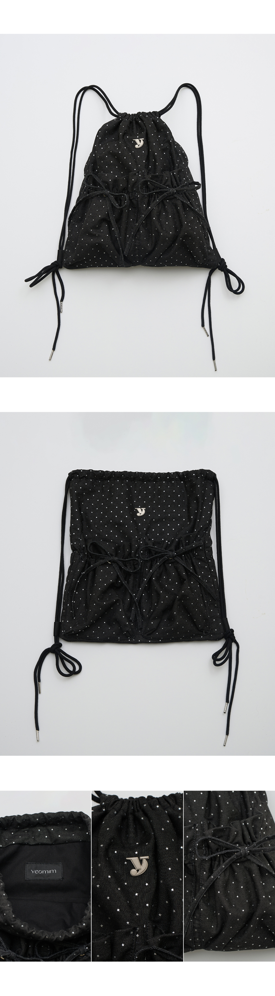 ★YEOMIM★Tie Gym Sack★Star Black★ 1st restock] Tie gym sack (black) - YEOMIM